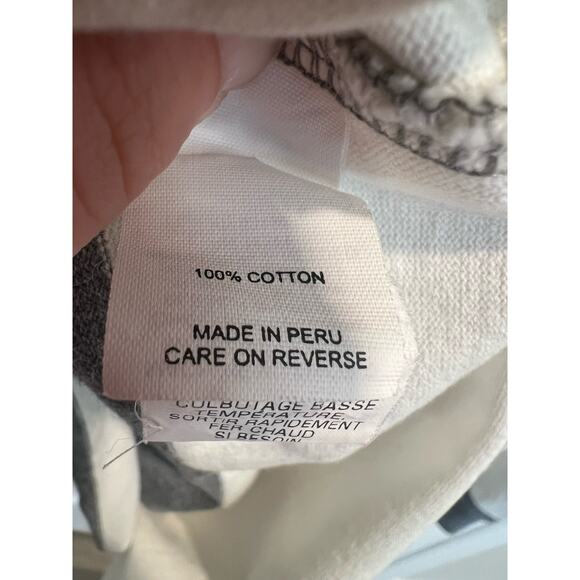 LL BEAN Sweater MENS Large Top Striped 1/4 Zip Pullover GRAY  White - Picture 5 of 6